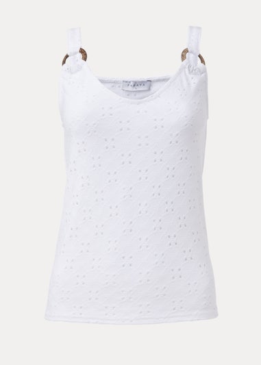 White Broderie Ring Vest Top