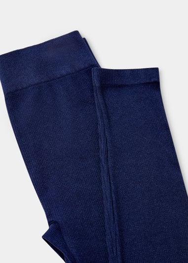 Girls Navy Seamless Leggings (7-15yrs)