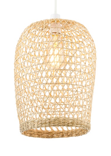 BHS Woven Natural Rattan Easy Fit Shade (34cm x 25cm x 25cm)