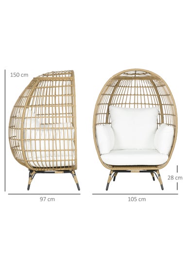 Outsunny Round PE Rattan Outdoor Egg Chair
