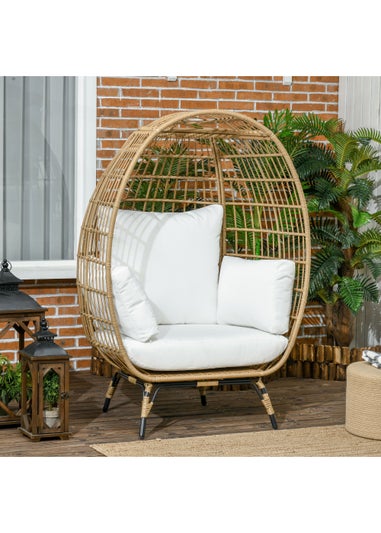 Outsunny Round PE Rattan Outdoor Egg Chair