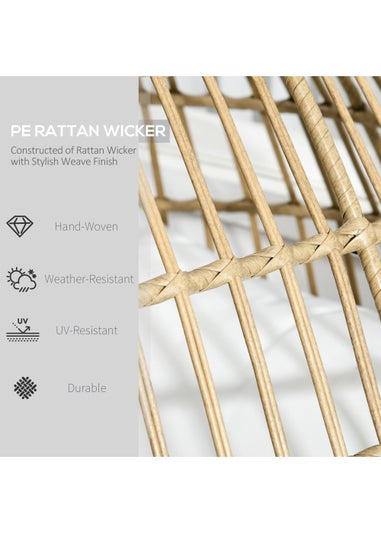 Outsunny Round PE Rattan Outdoor Egg Chair