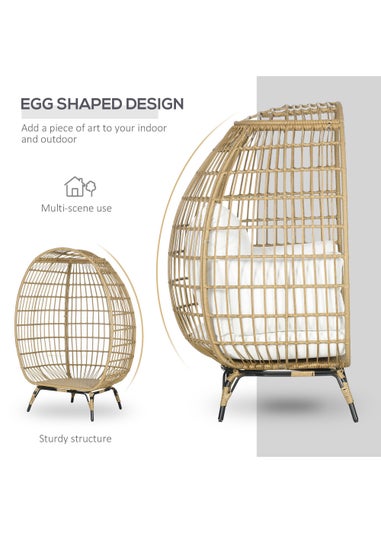 Outsunny Round PE Rattan Outdoor Egg Chair