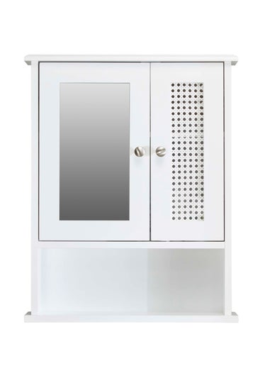 Lloyd Pascal Raffia Double Door Wall Cabinet White