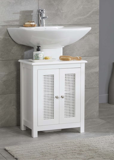 Lloyd Pascal Raffia Under Basin Sink Cabinet White