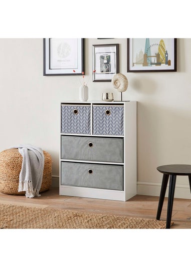 Lloyd Pascal Jazz Chevron 2+2 Storage Unit (83cm x 63cm x 30cm)