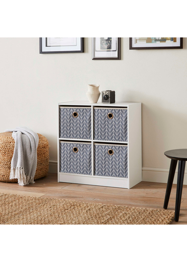 Lloyd Pascal Jazz Chevron 4 Cube Storage Unit (65cm x 63cm x 30cm)