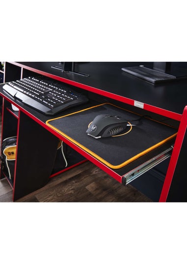 Lloyd Pascal Holywell Gaming Desk in Black and Red