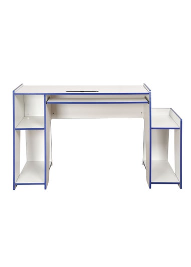 Lloyd Pascal Holywell Gaming Desk in White and Blue