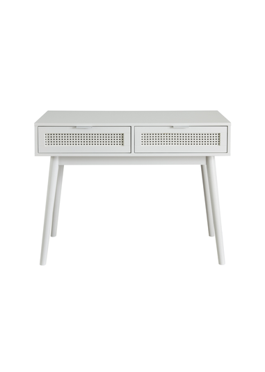 Lloyd Pascal Raffia Desk with 2 Drawers White