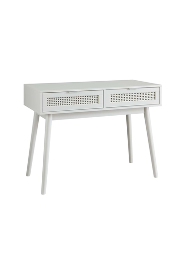 Lloyd Pascal Raffia Desk with 2 Drawers White