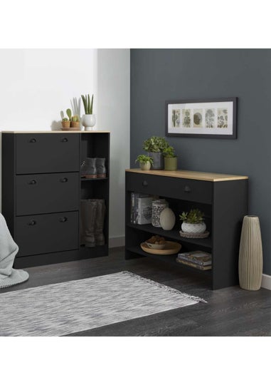 Lloyd Pascal Linwood Console with 2 shelves Black