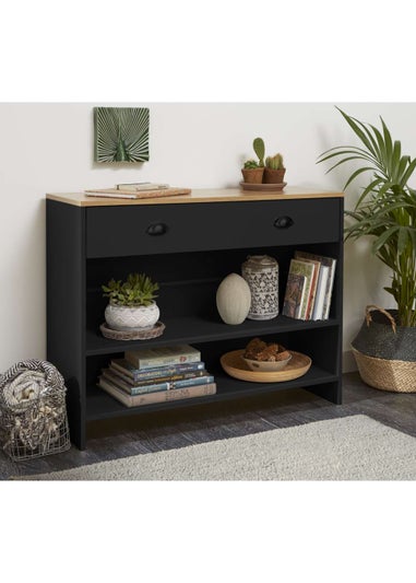 Lloyd Pascal Linwood Console with 2 shelves Black