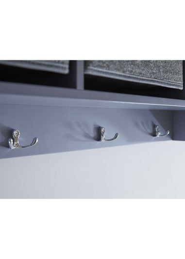 Lloyd Pascal Moor Wall Storage Unit Grey with 3 x felt baskets