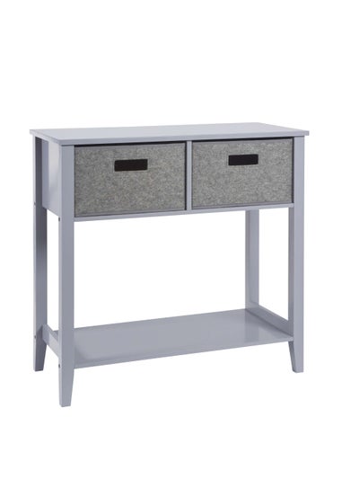 Lloyd Pascal Moor Console Grey with 2 Felt Drawers and Bottom Shelf