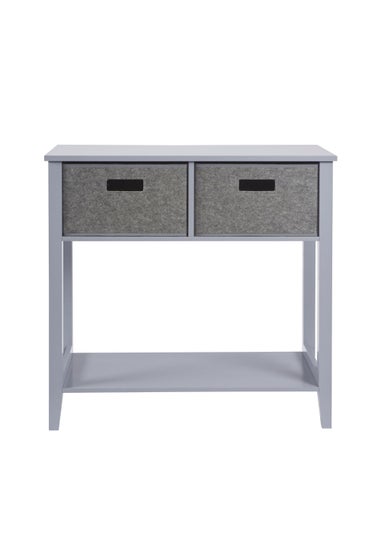 Lloyd Pascal Moor Console Grey with 2 Felt Drawers and Bottom Shelf