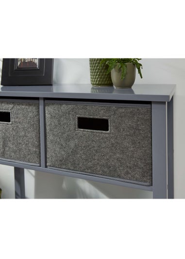 Lloyd Pascal Moor Console Grey with 2 Felt Drawers and Bottom Shelf