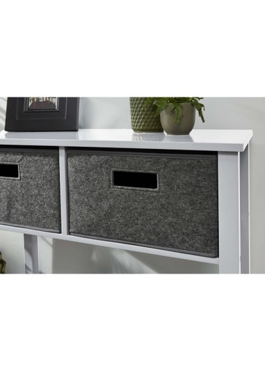 Lloyd Pascal Moor Console White with 2 Felt Drawers and Bottom Shelf