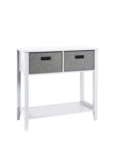 Lloyd Pascal Moor Console White with 2 Felt Drawers and Bottom Shelf