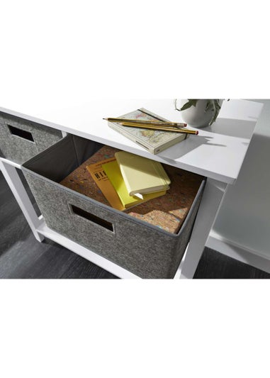 Lloyd Pascal Moor Console White with 2 Felt Drawers and Bottom Shelf
