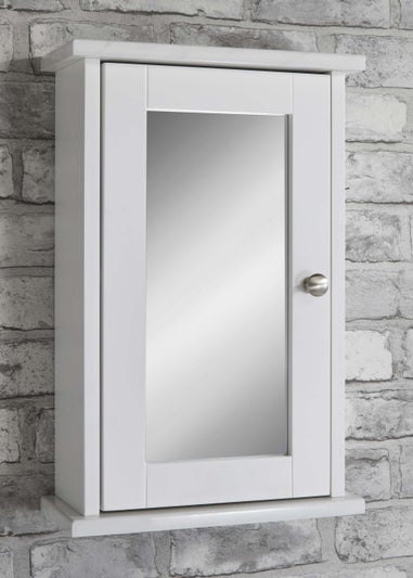 Lloyd Pascal Marble Effect Top Single Mirror Cabinet (46cm x 30cm x 14cm)