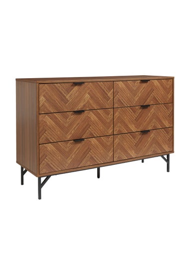 Lloyd Pascal Caprio 6 Drawer Chest with Metal Legs (78cm x 120cm x 40cm)