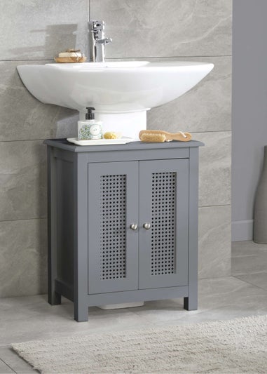 Lloyd Pascal Raffia Under Basin Sink Cabinet Grey