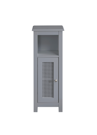 Lloyd Pascal Raffia Single Door Cabinet Grey