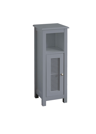Lloyd Pascal Raffia Single Door Cabinet Grey