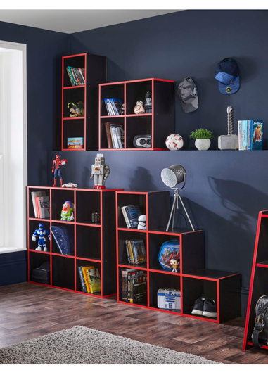 Lloyd Pascal 3 Cubes Storage Unit in Black and Red