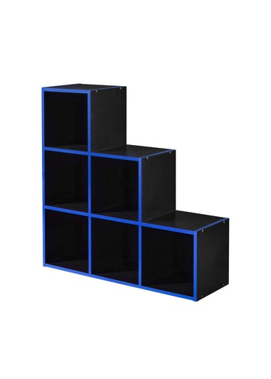 Lloyd Pascal 6 Stepped Cube Storage Unit in Black and Blue