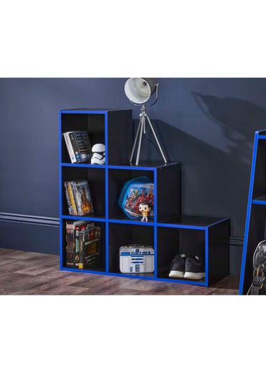 Lloyd Pascal 6 Stepped Cube Storage Unit in Black and Blue