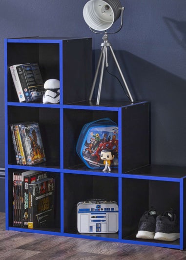 Lloyd Pascal 6 Stepped Cube Storage Unit in Black and Blue