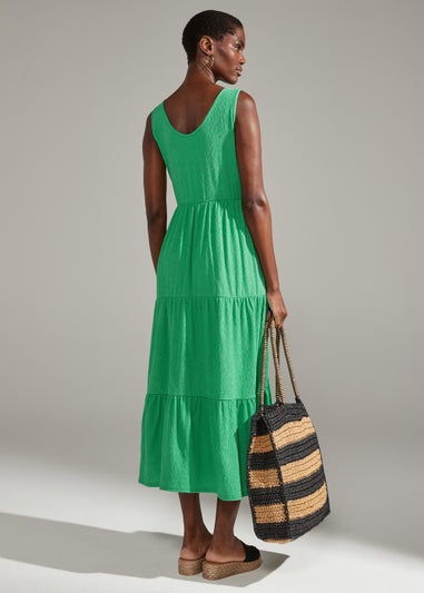 Green Tiered Midi Dress