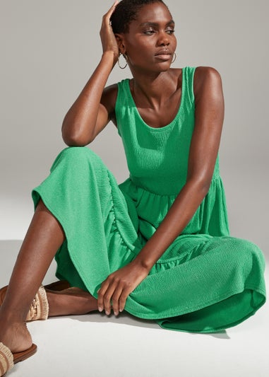 Green Tiered Midi Dress