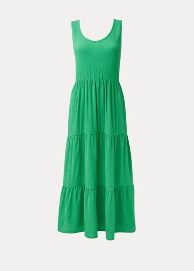 Green Tiered Midi Dress