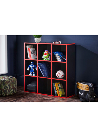 Lloyd Pascal 9 Cube Storage Unit in Black and Red