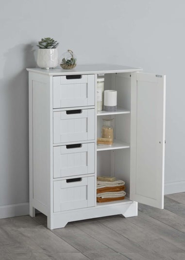 Lloyd Pascal Storage Cabinet with 4 Drawers and Single Door (82cm x 56cm x 30cm)