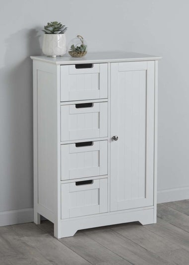 Lloyd Pascal Storage Cabinet with 4 Drawers and Single Door (82cm x 56cm x 30cm)