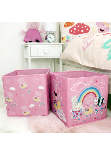 Peppa Pig Drop 2 Pack Storage Box (30cm x 30cm)