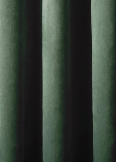 Laurence Llewelyn-Bowen Montrose Velvet Blackout Green Eyelet Curtains