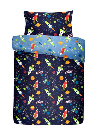 Bedlam Supersonic Glow in the Dark Blue Duvet Cover Set