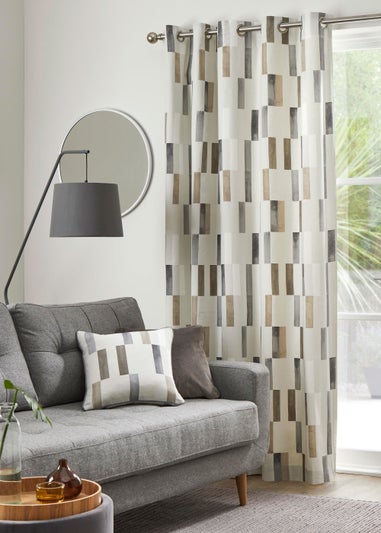 Fusion Oakland Natural Eyelet Curtains