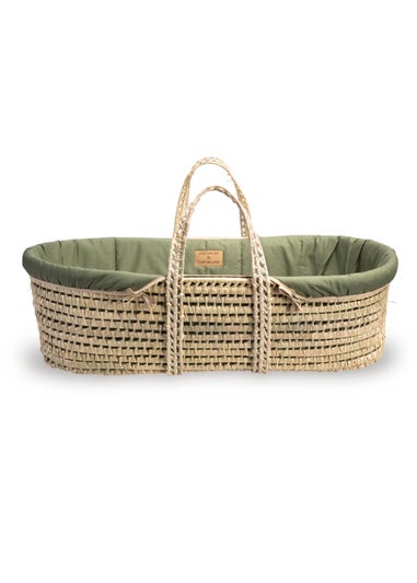 Clair de Lune Forest Green Organic Palm Moses Basket