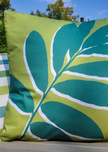 Fusion Leaf Print Filled Cushion