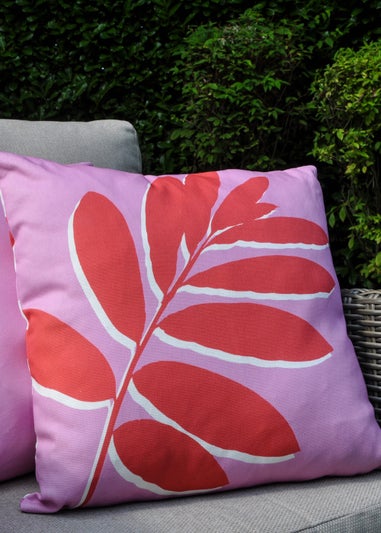 Fusion Leaf Print Filled Cushion
