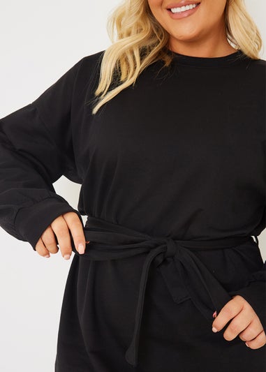 In the Style Jac Jossa Black Belted Midi Dress