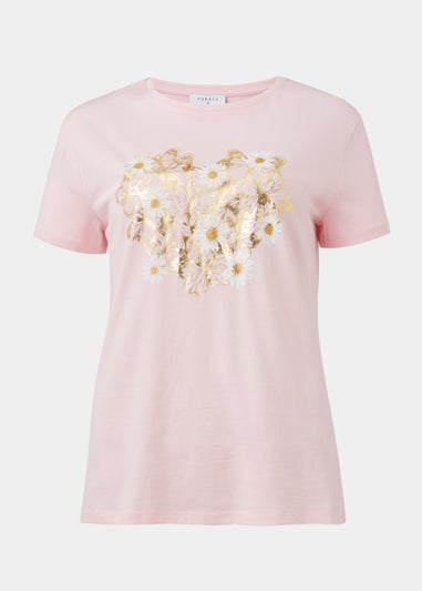 Pink Butterfly Print T-Shirt