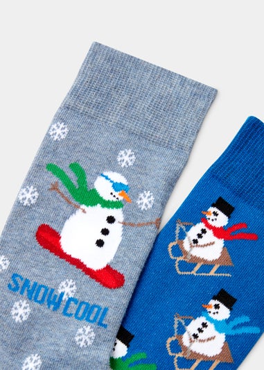 2 Pack Christmas Snowman Socks