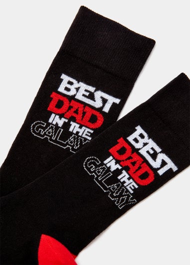 Black Best Dad Print Socks